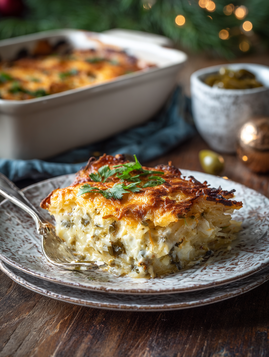 Hatch Green Chile Southwest Casserole (Cheesy Sausage Hash Brown Bake)