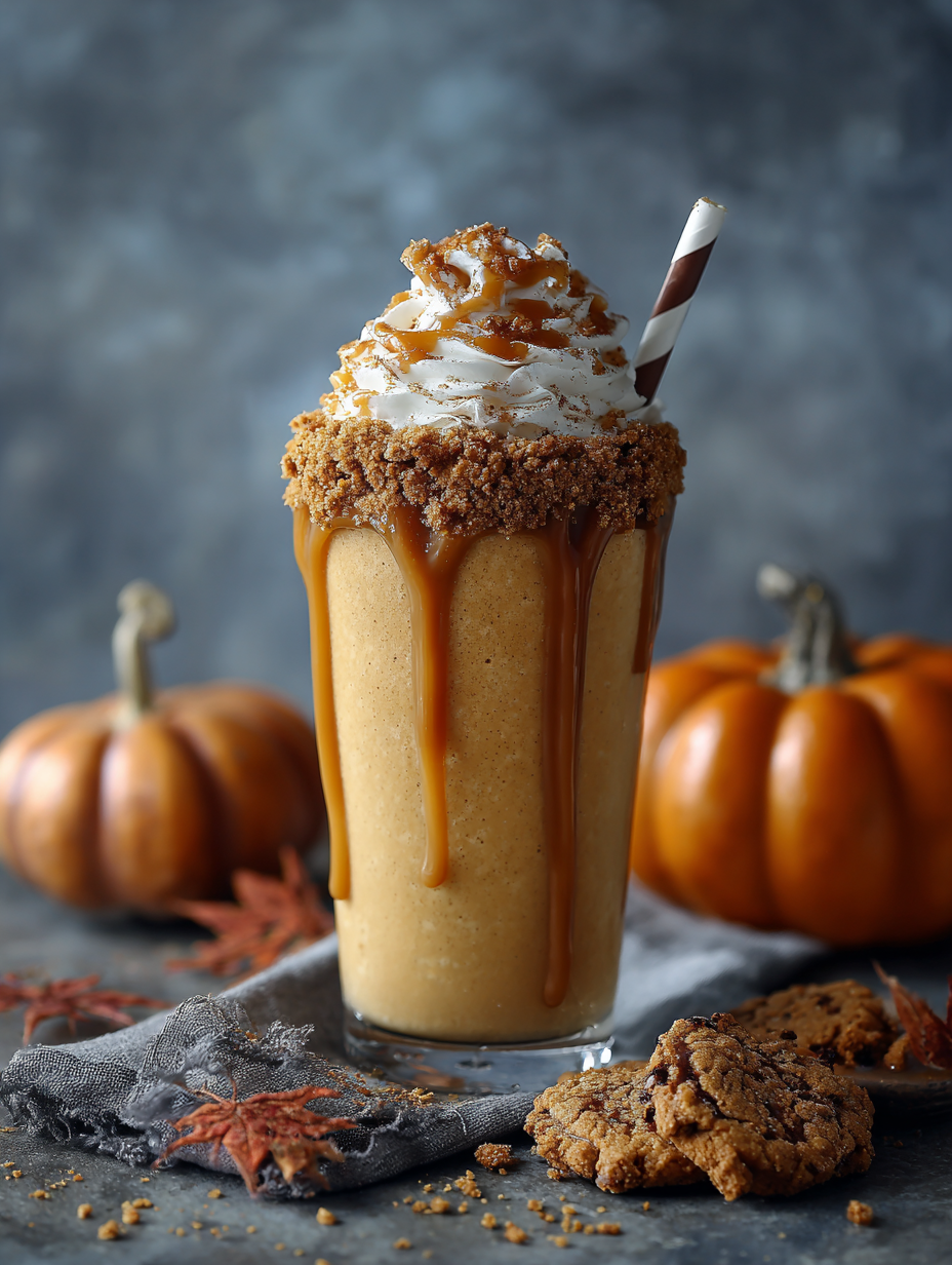 🍁 Thanksgiving Milkshake (Creamy Pumpkin Spice Caramel Shake)
