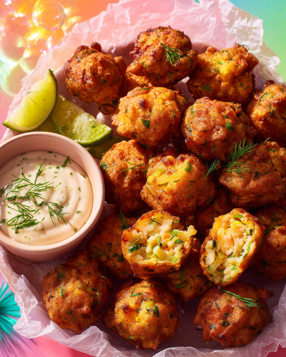 🍤 Crispy Shrimp Fritters with Zesty Lime Aioli