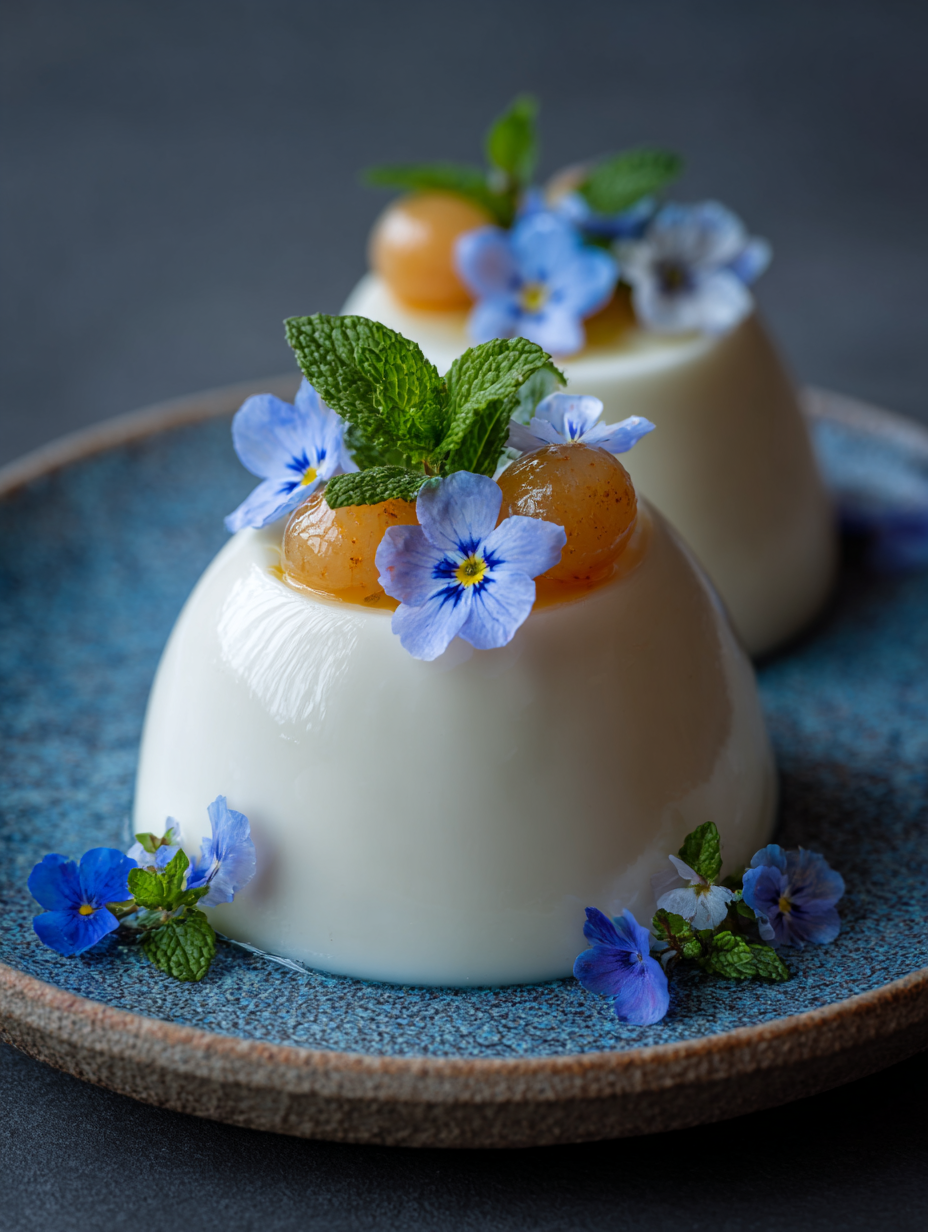 Creamy Lychee Panna Cotta with a Delicate Floral Finish