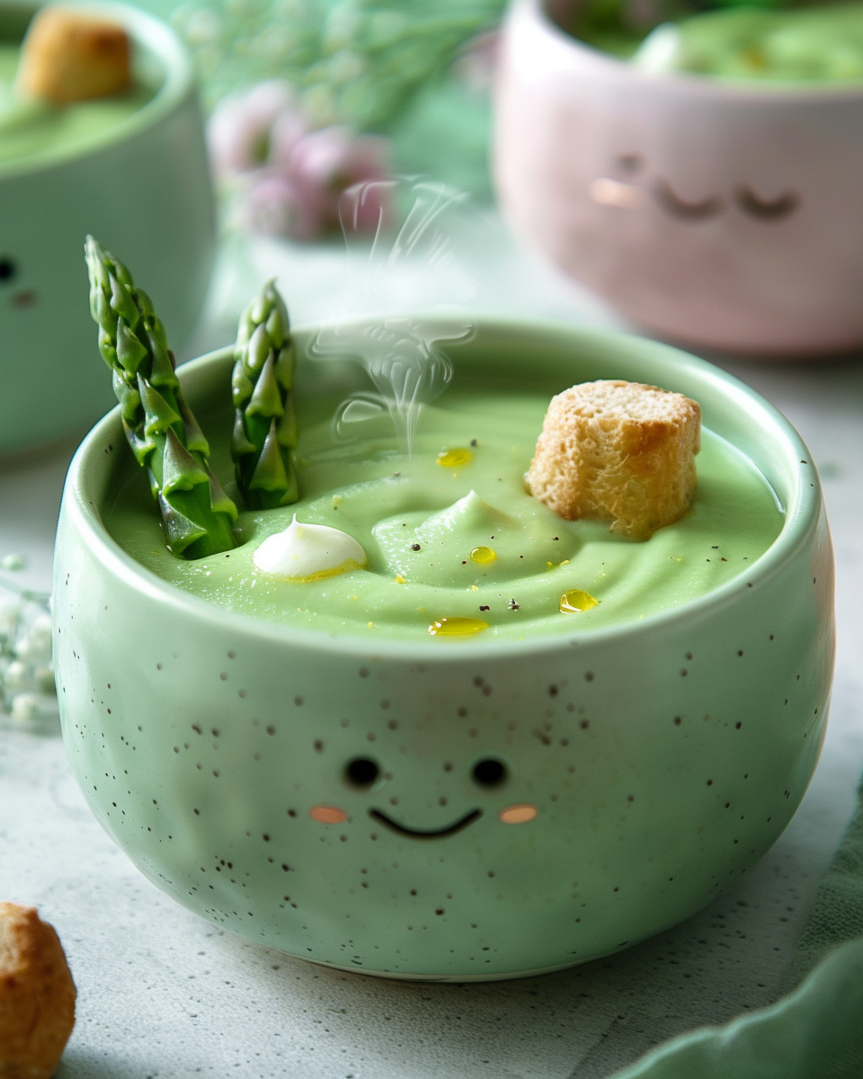 Creamy Spring Asparagus Soup with Lemon & Thyme