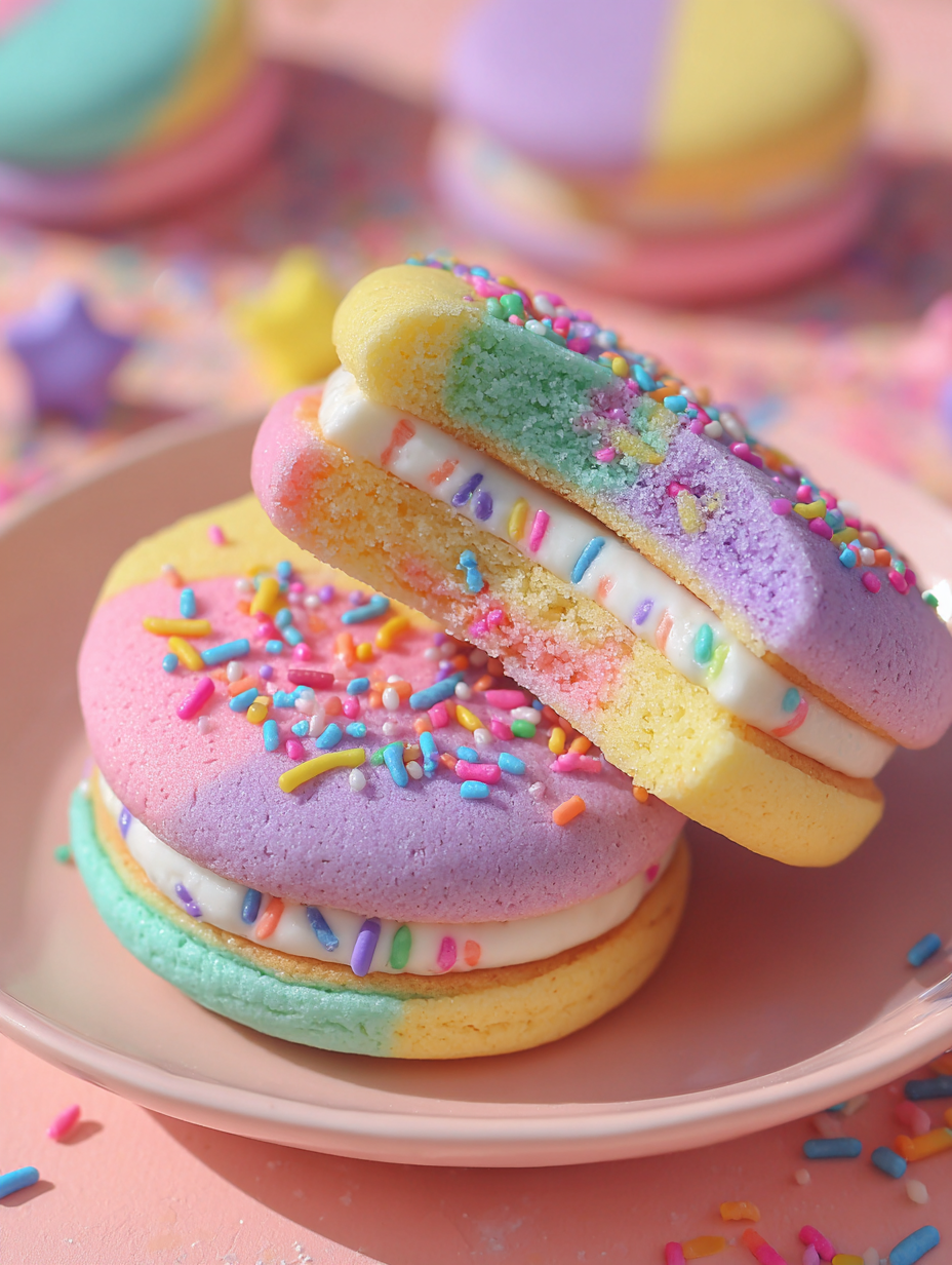 Funfetti Cookie–Fudge Sandwiches with Birthday Cake Flavor