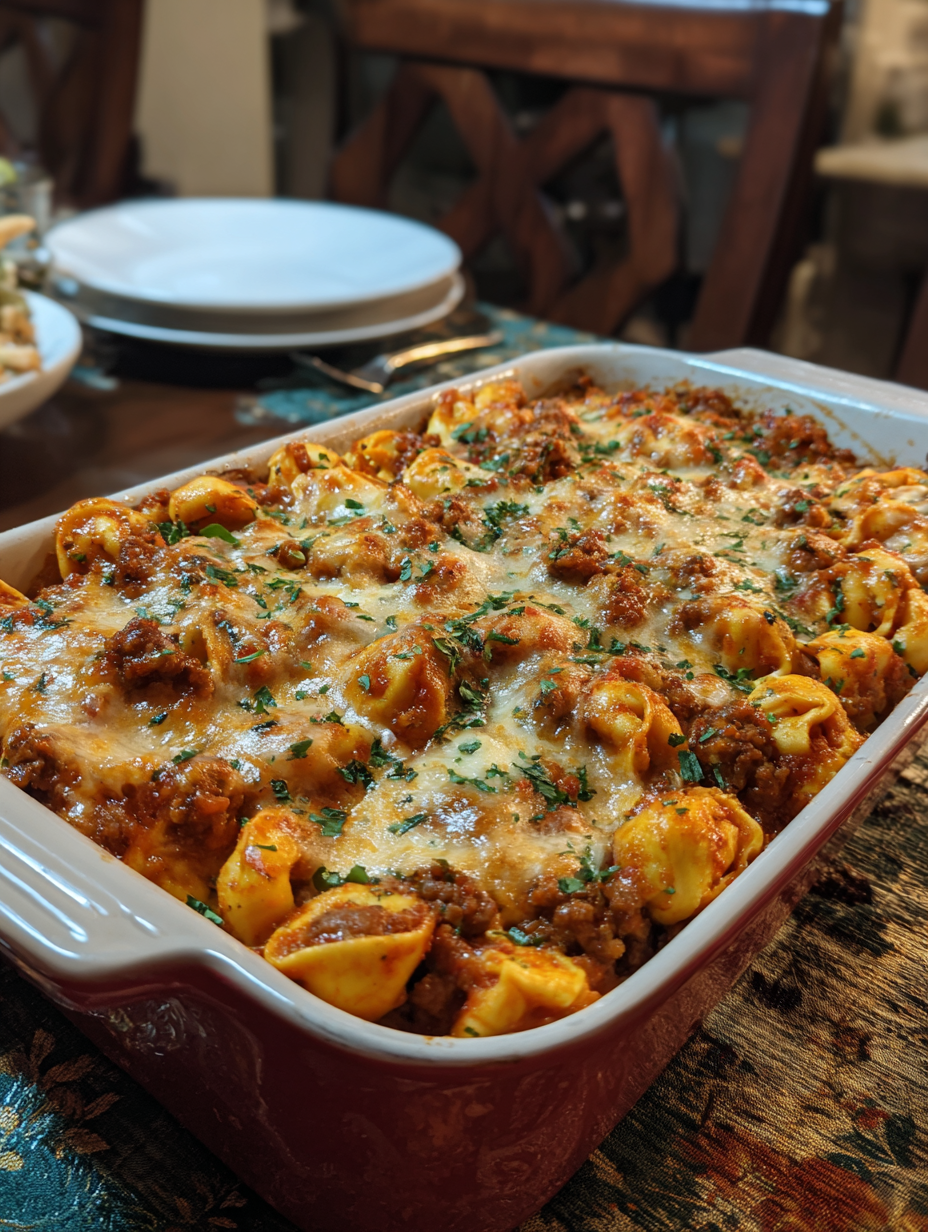 Cheesy Italian Sausage Tortellini Bake (Easy Weeknight Casserole)