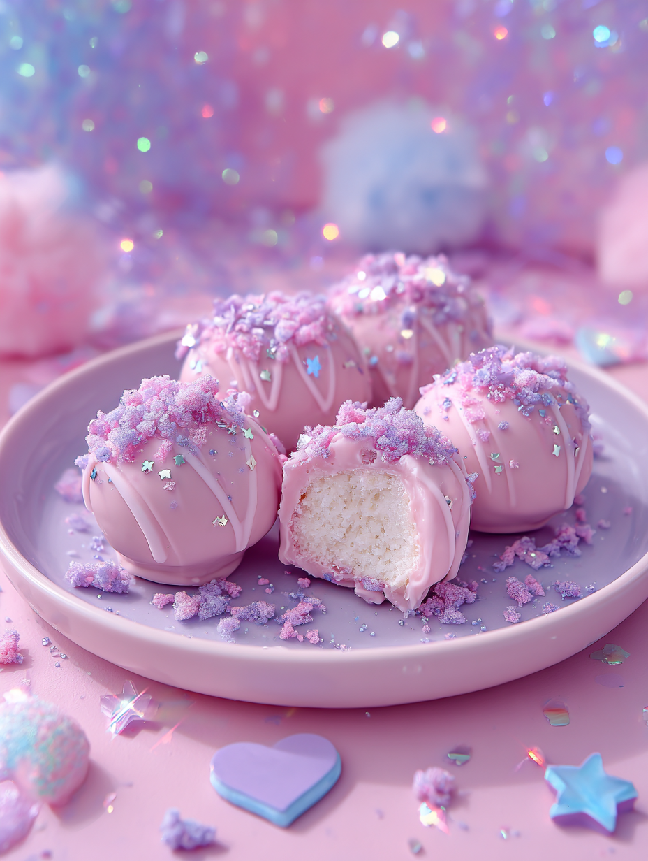 Pastel Bubblegum Cotton Candy Cake Truffles