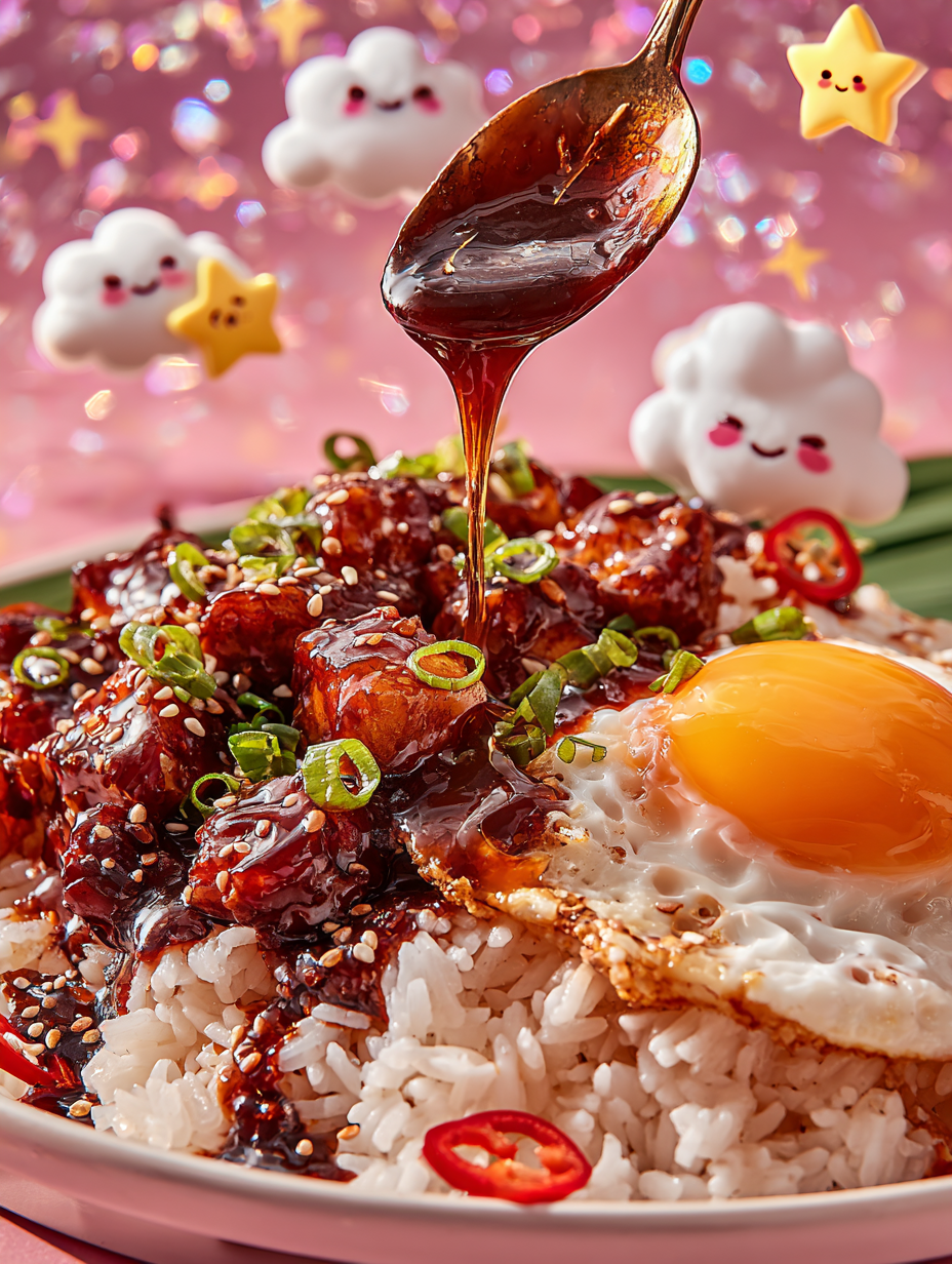 🍚 Adobo-Glazed Garlic Fried Rice with Crispy Bits