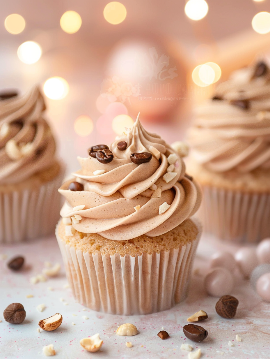Hazelnut Latte Cupcakes with Espresso Cloud Frosting