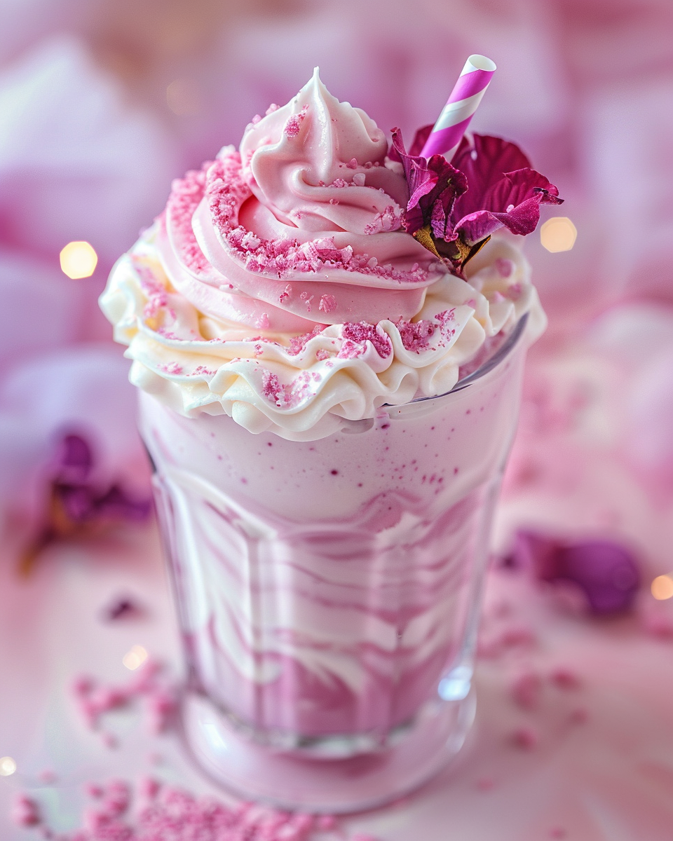 🌺 Hibiscus Buttercream Milkshake (Floral & Creamy)