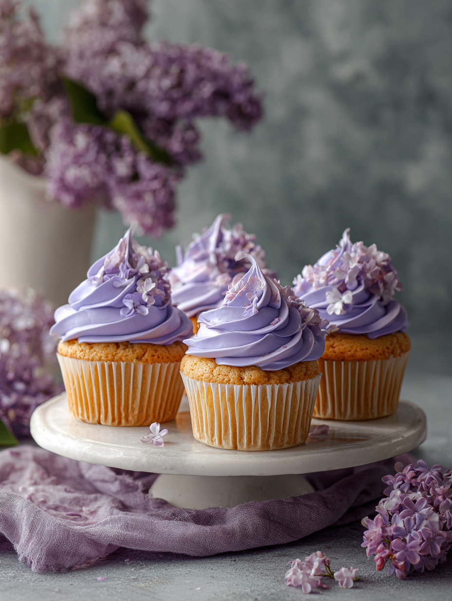Honey Earl Grey Lavender Cupcakes (Delicate Tea-Infused Floral Cupcakes)