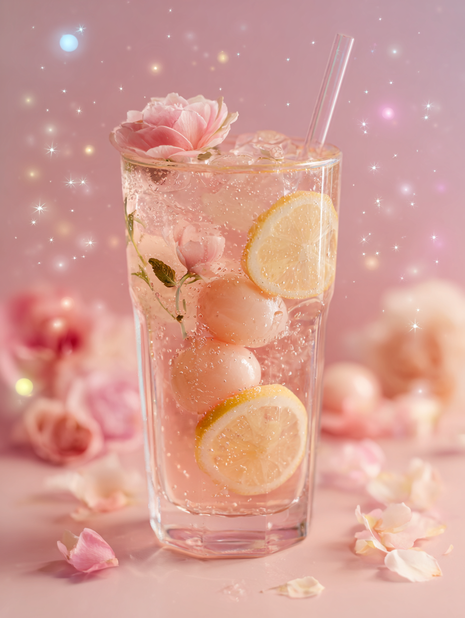 🌸🍋 Sparkling Lychee Rose Lemonade