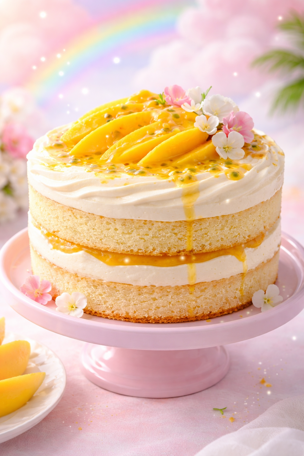 Mango & Passionfruit Cloud Chantilly Cake