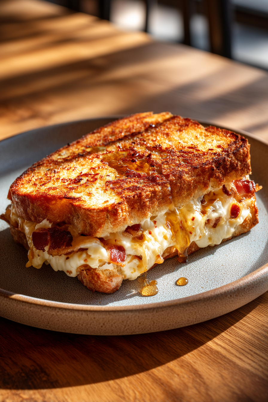 Hot Honey Bacon Gouda Grilled Cheese
