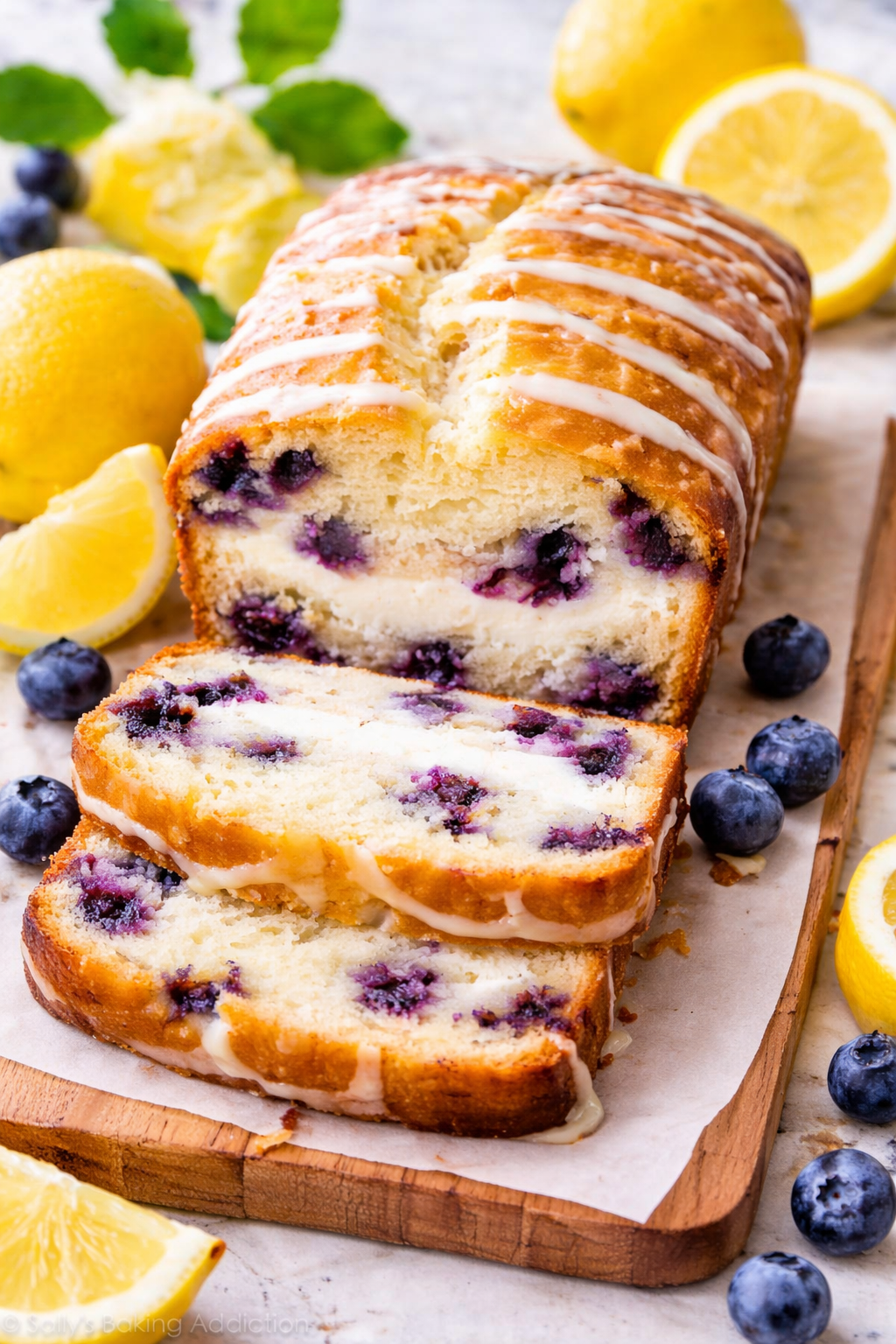 Blueberry Lemon Cream Cheese Bread