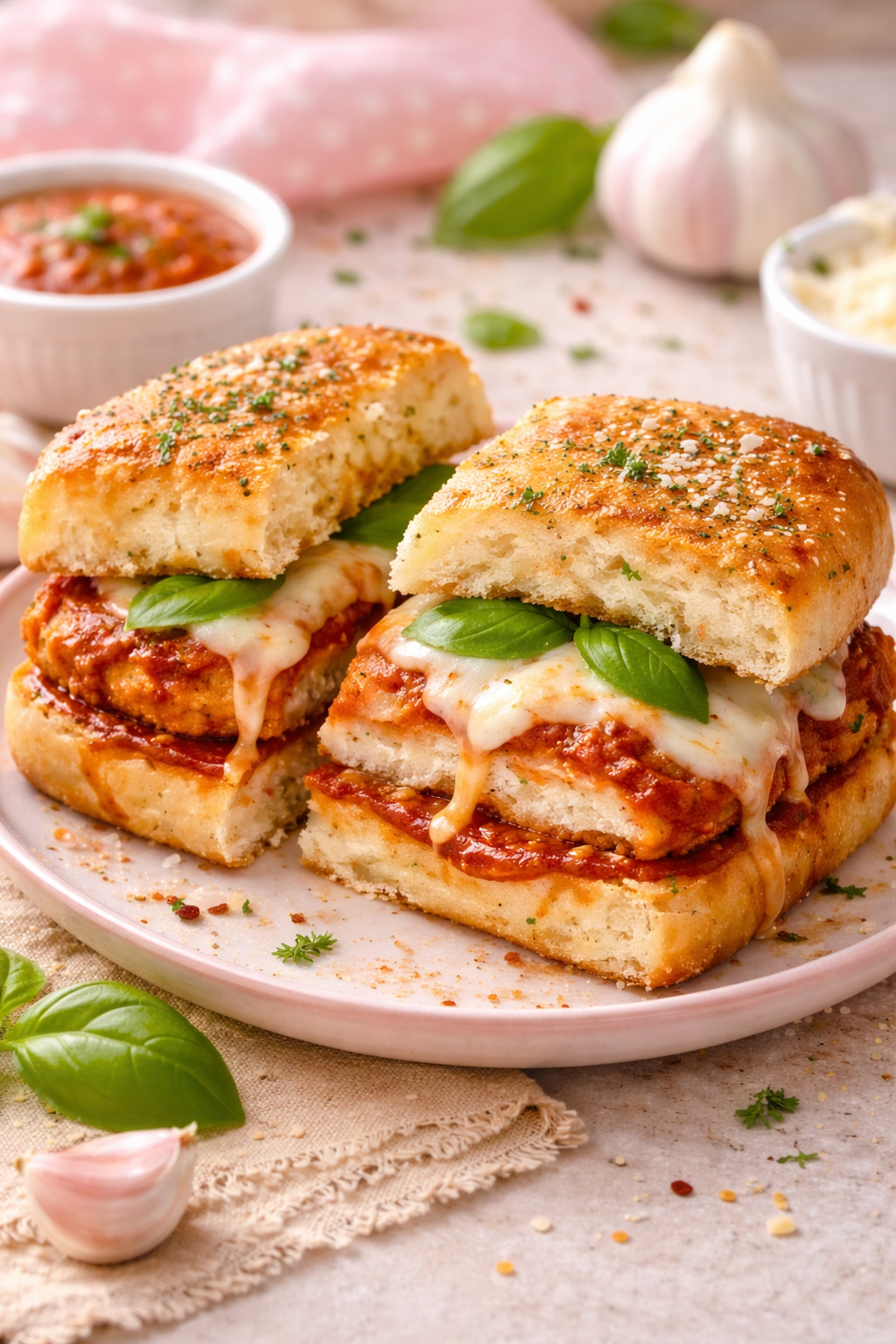🧄🍗 Chicken Parm Garlic Bread Sandwich
