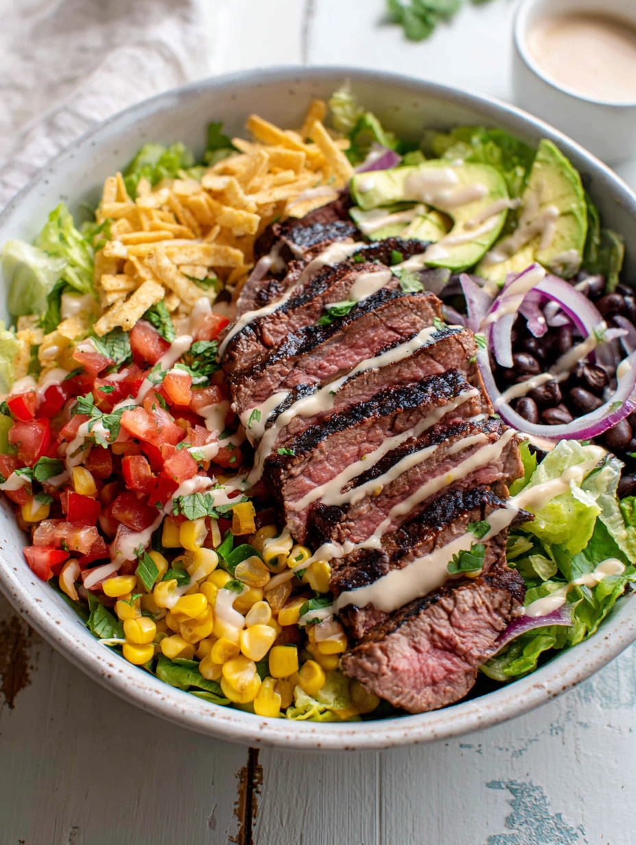 Chipotle Ranch Steak Salad with Pico, Corn & Creamy Southwest Dressing
