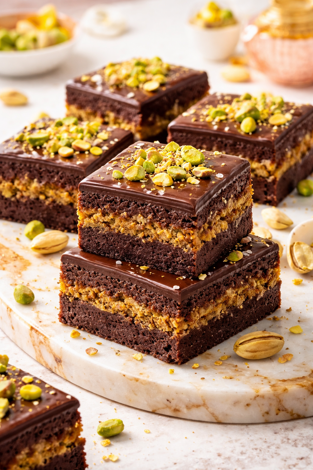 🍫✨ Dubai Chocolate Brownies with Pistachio Crunch