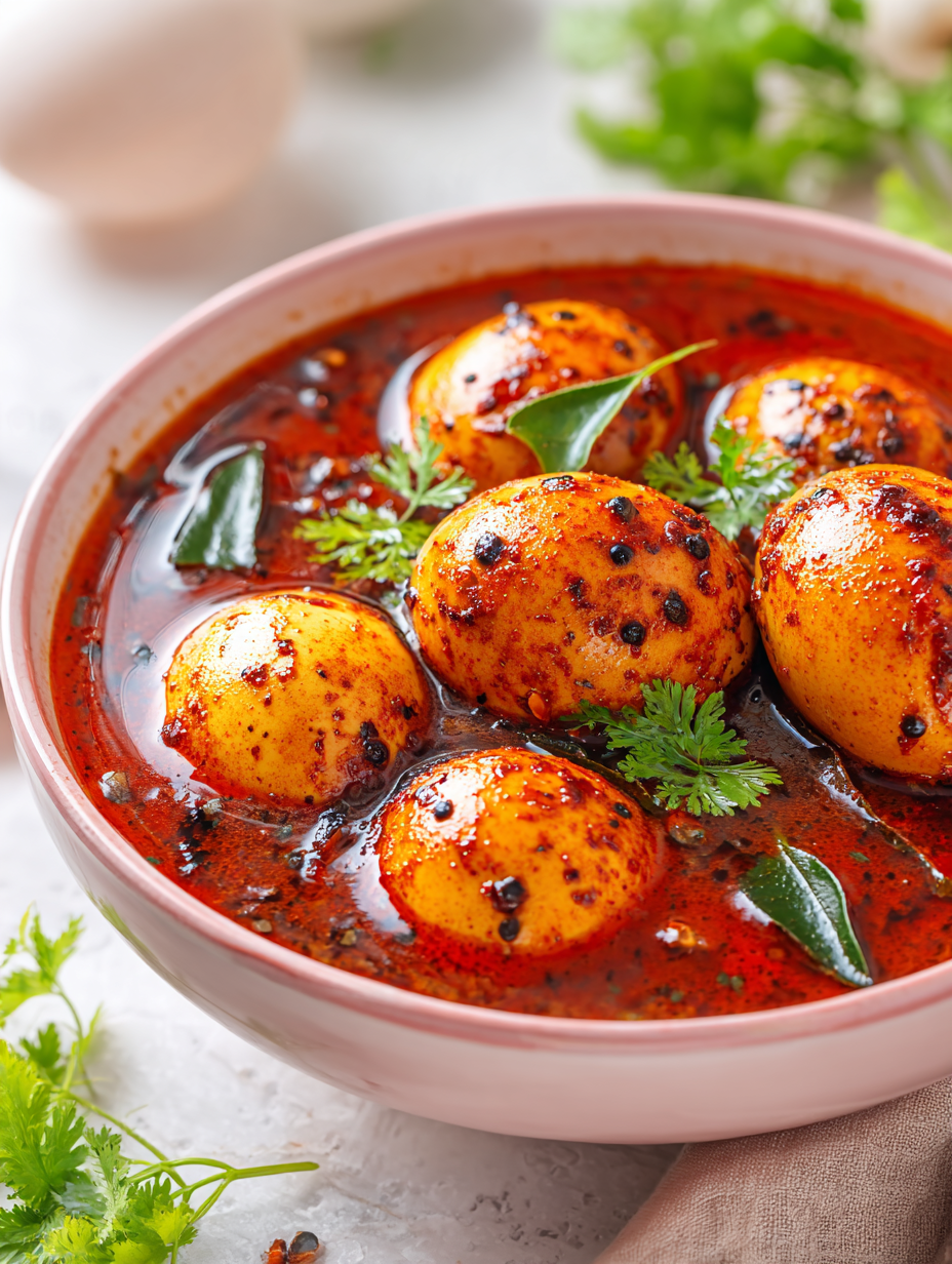 Comforting Indian Egg Curry with Mustard and Cumin