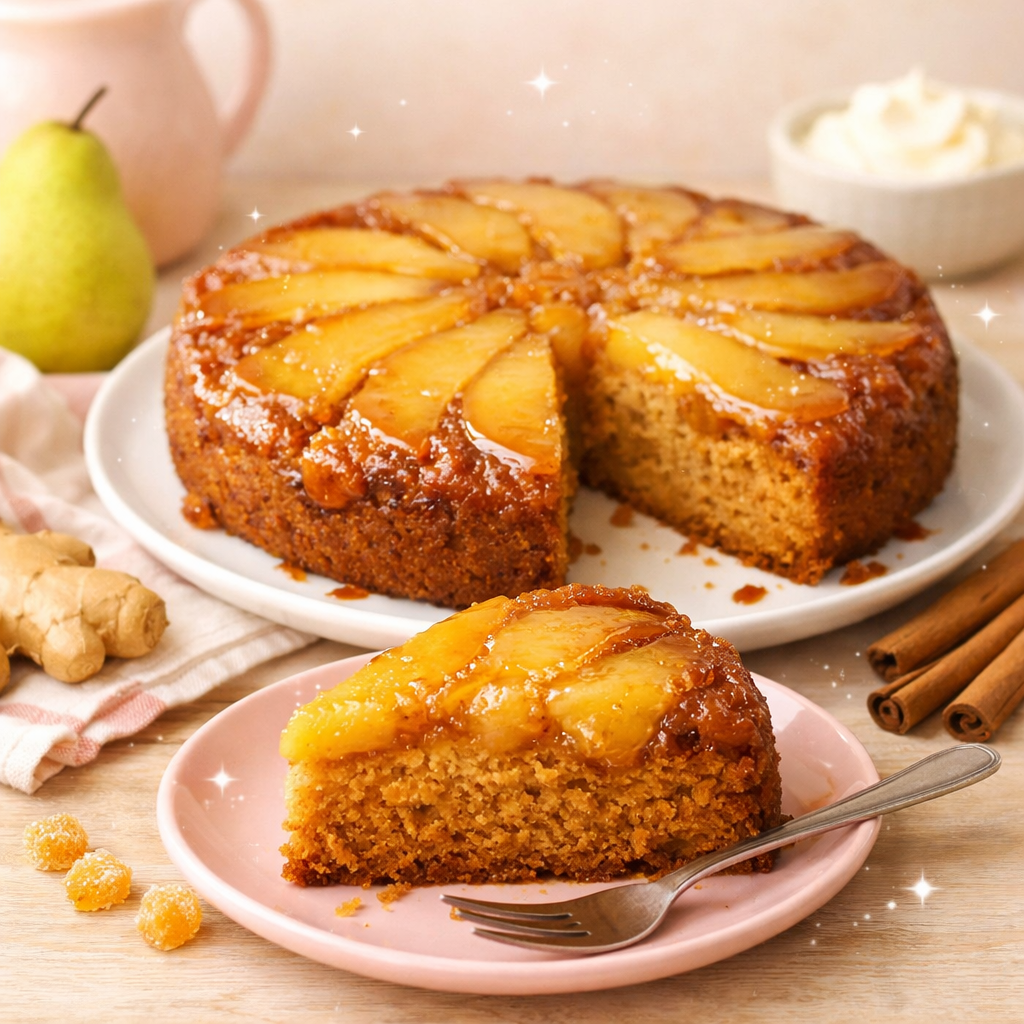 Ginger Pear Upside-Down Cake