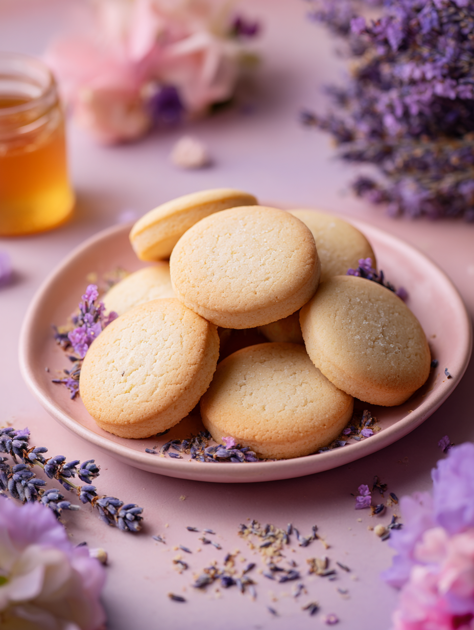 Honey Lavender Shortbread Cookies