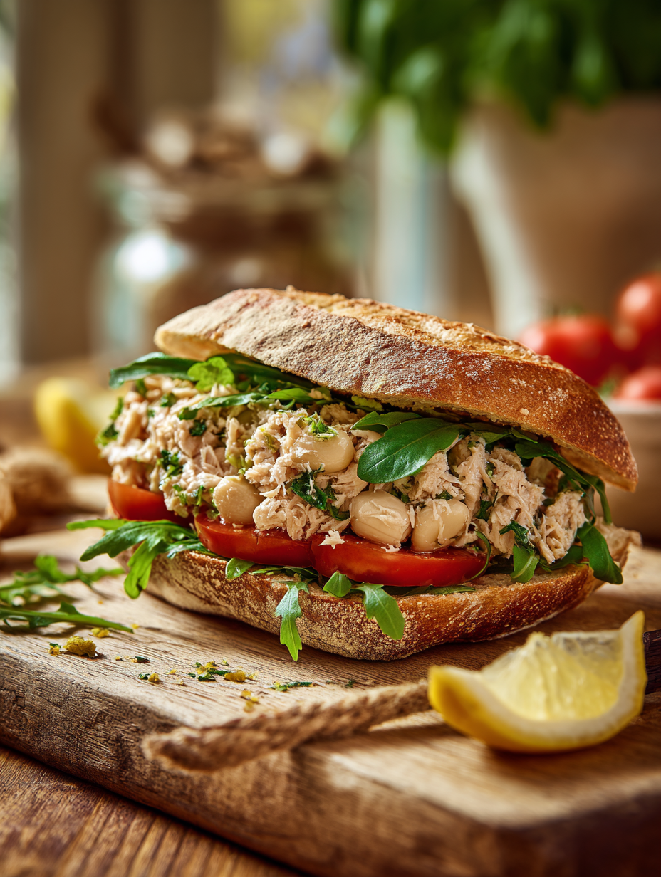 Italian Tuna, White Bean & Lemon Ciabatta Sandwich