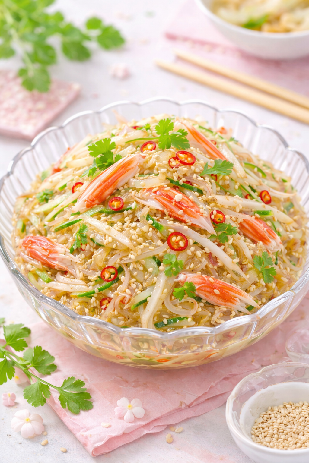 Crisp Jellyfish Salad with Pear & Shredded Imitation Crab