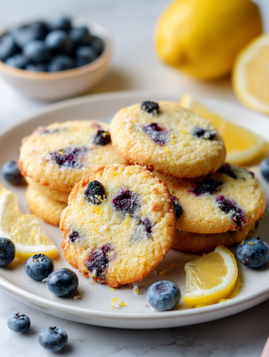 Crisp Lemon Blueberry Cookies