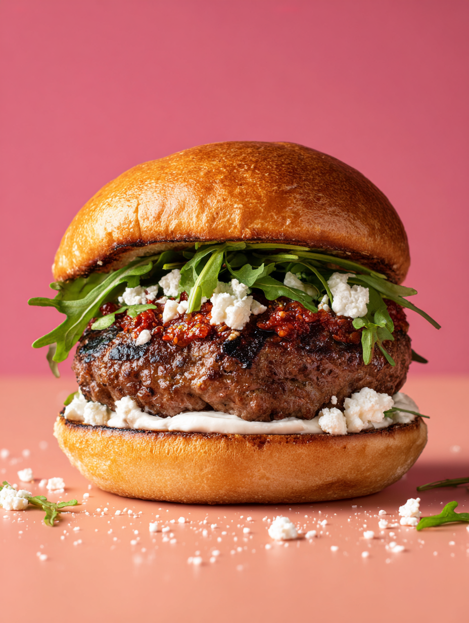 Moroccan Lamb Harissa Burgers with Preserved Lemon Aioli