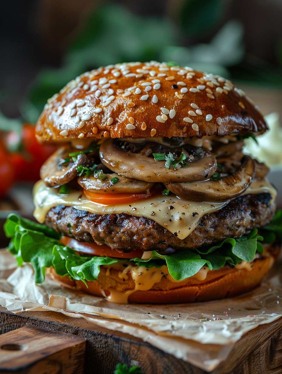 Mushroom Swiss Veggie Burger