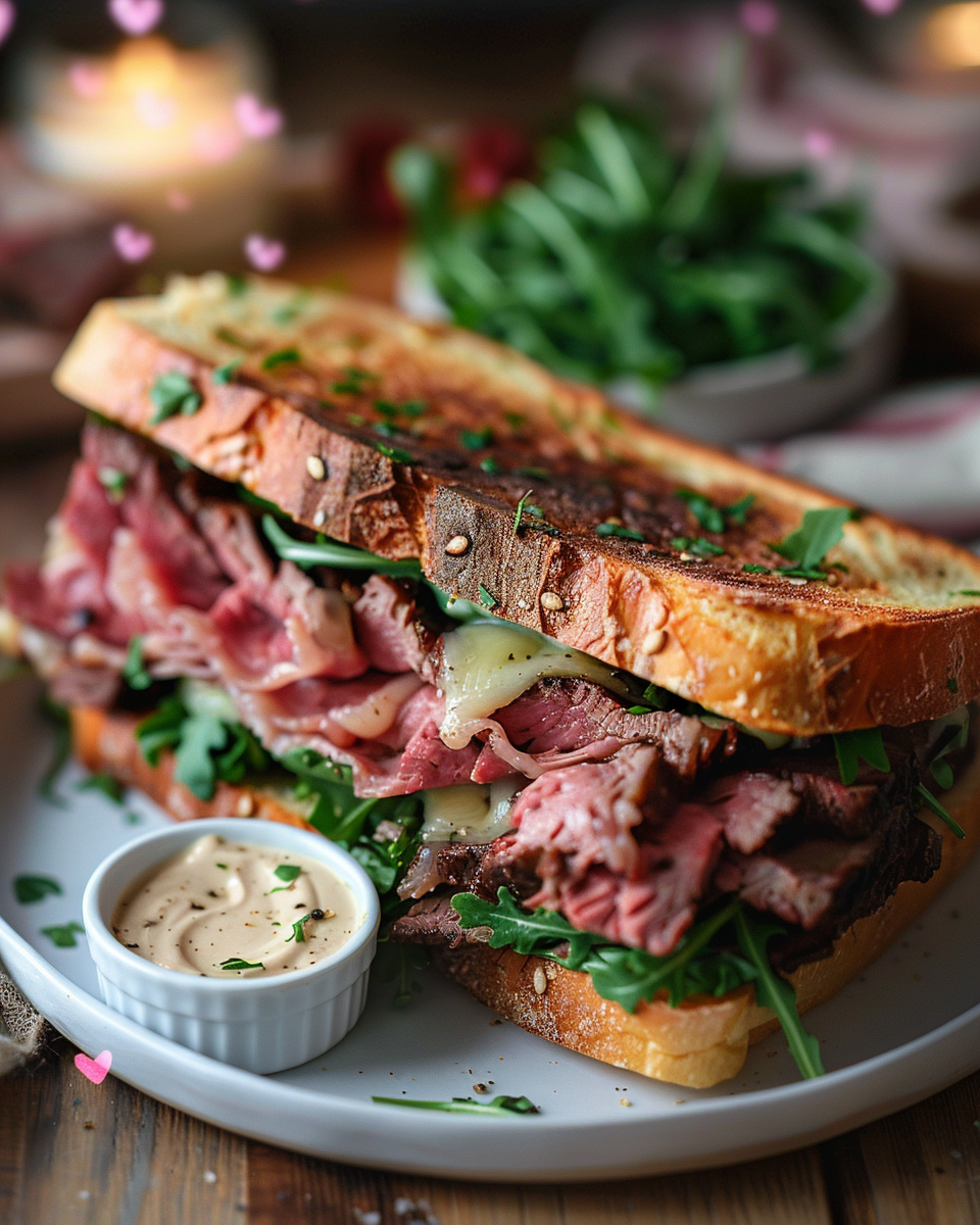 🥩 Prime Rib Sandwich with Horseradish Aioli