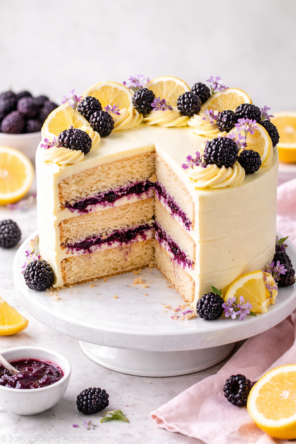 The Best Blackberry Lemonade Cake â Bright, Tangy Lemon Cake with Fresh Berry Filling