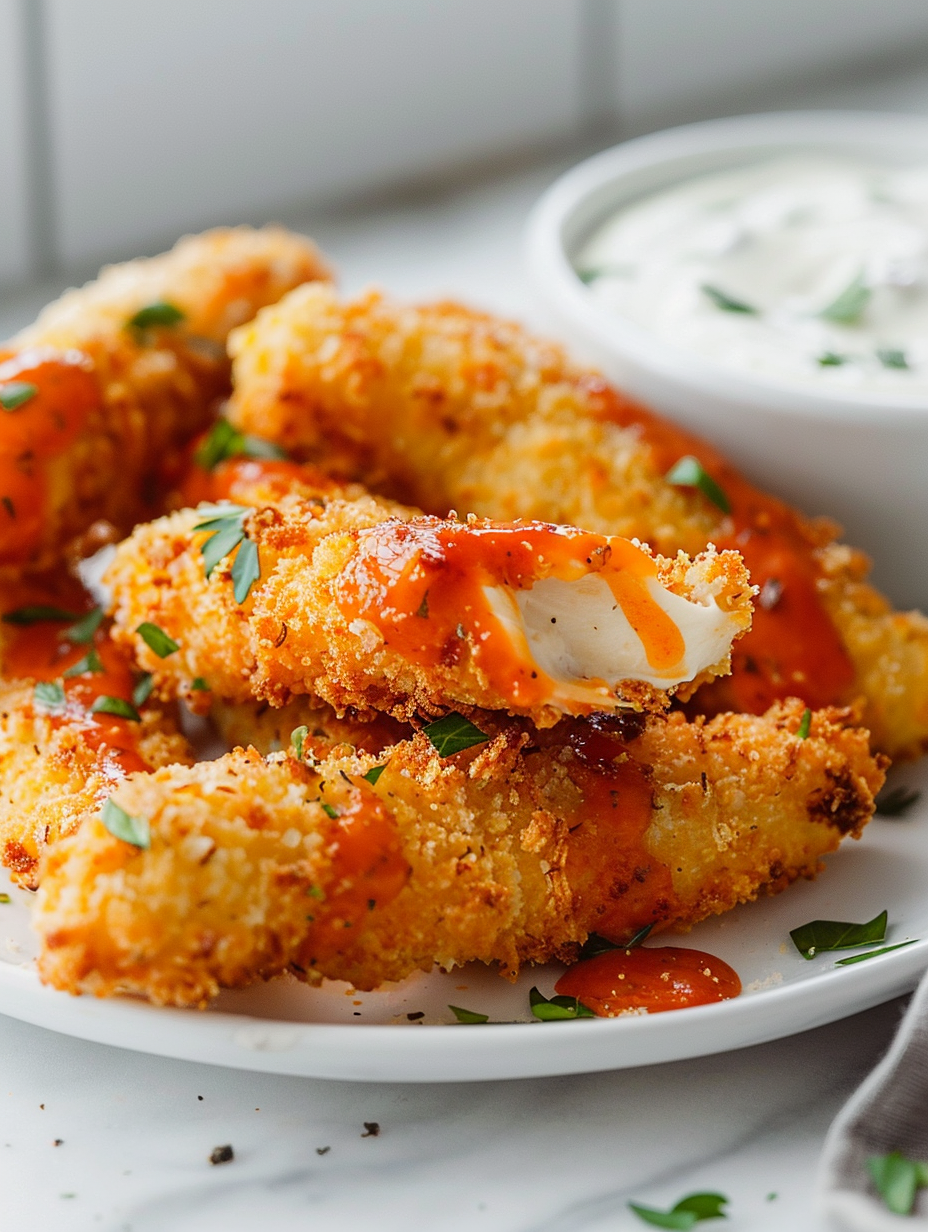 Buffalo Mozzarella Sticks Recipe – Crispy Spicy Cheese Pull Appetizer
