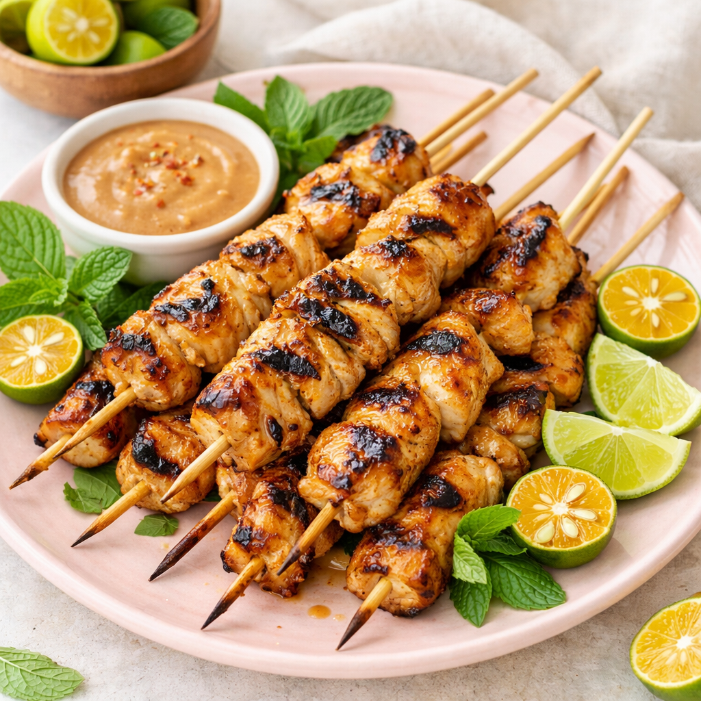 Calamansi Lemongrass Chicken Satay (Easy Grilled Skewers)