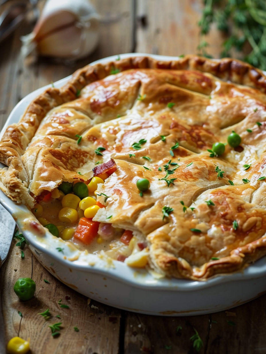 Easy Chicken Bacon Ranch Pot Pie – Creamy Comfort Food Family Dinner