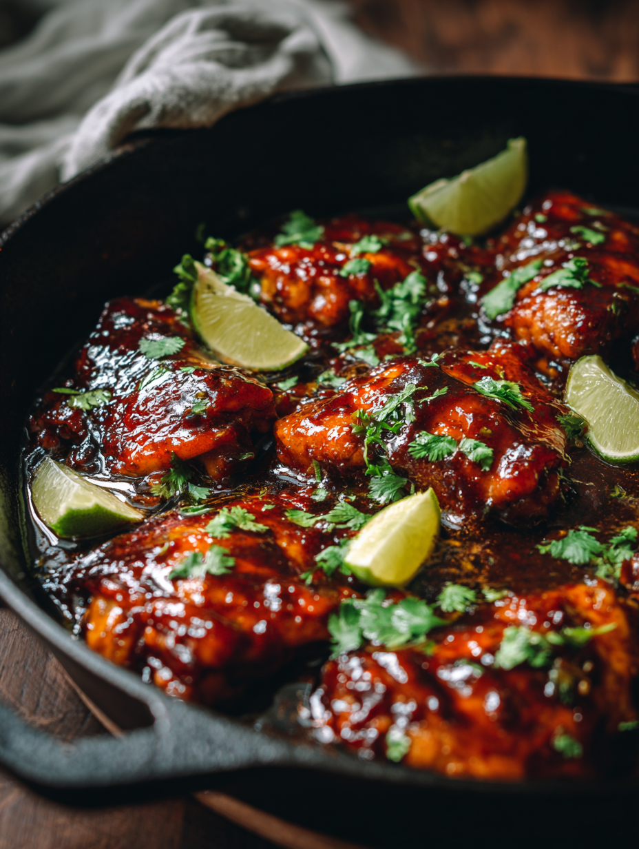 Honey Chipotle Chicken Skillet with a Sweet & Smoky Glaze
