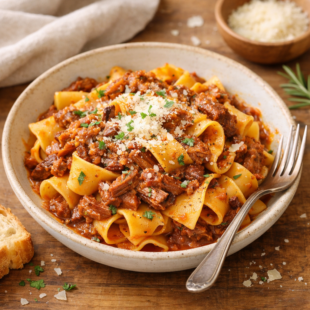 Slow-Braised Lamb Ragù with Pappardelle