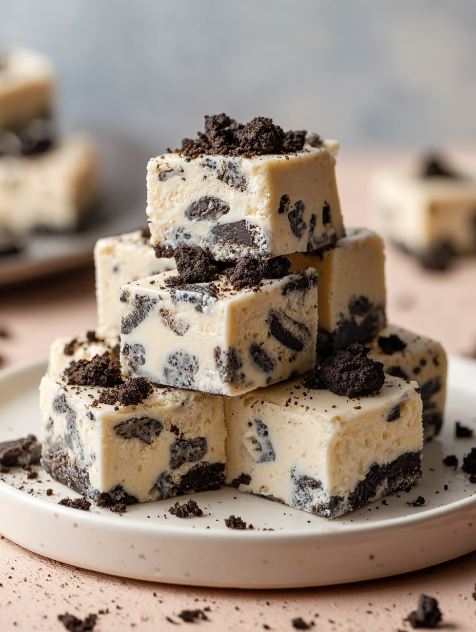 Creamy Oreo Milkshake Fudge Squares (No-Bake Cookies & Cream Treat)