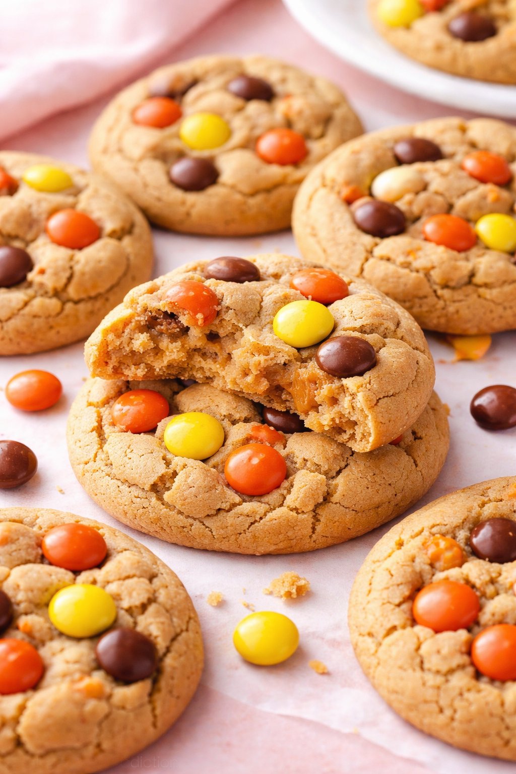 Bakery-Style Peanut Butter Reese’s Pieces Cookies