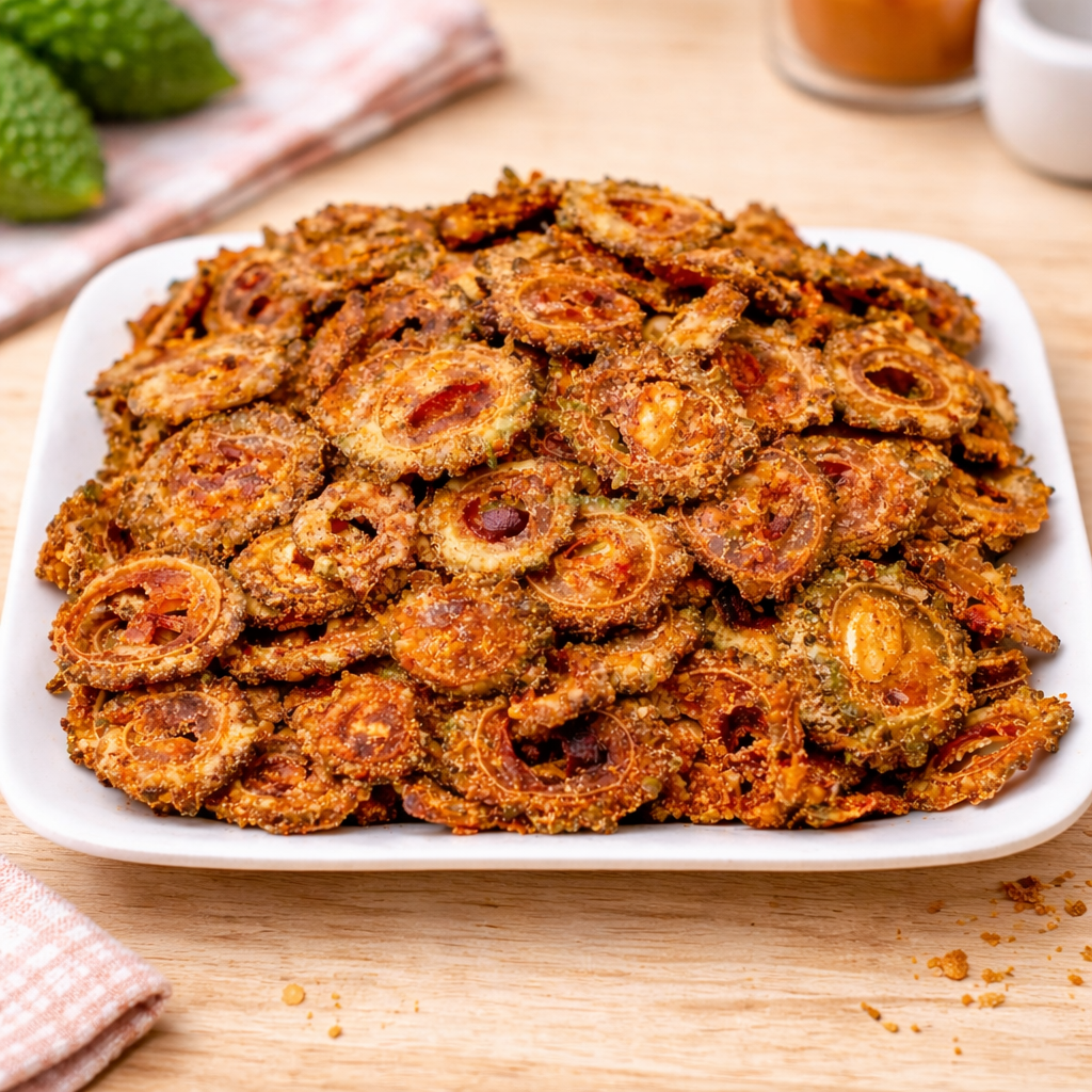Crispy Spicy Bitter Gourd Chips – Easy Homemade Karela Chips Recipe