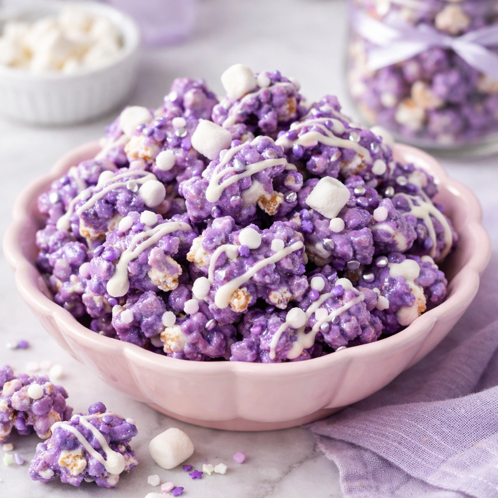 Easy Ube Marshmallow Popcorn (Purple Sweet Snack Recipe)