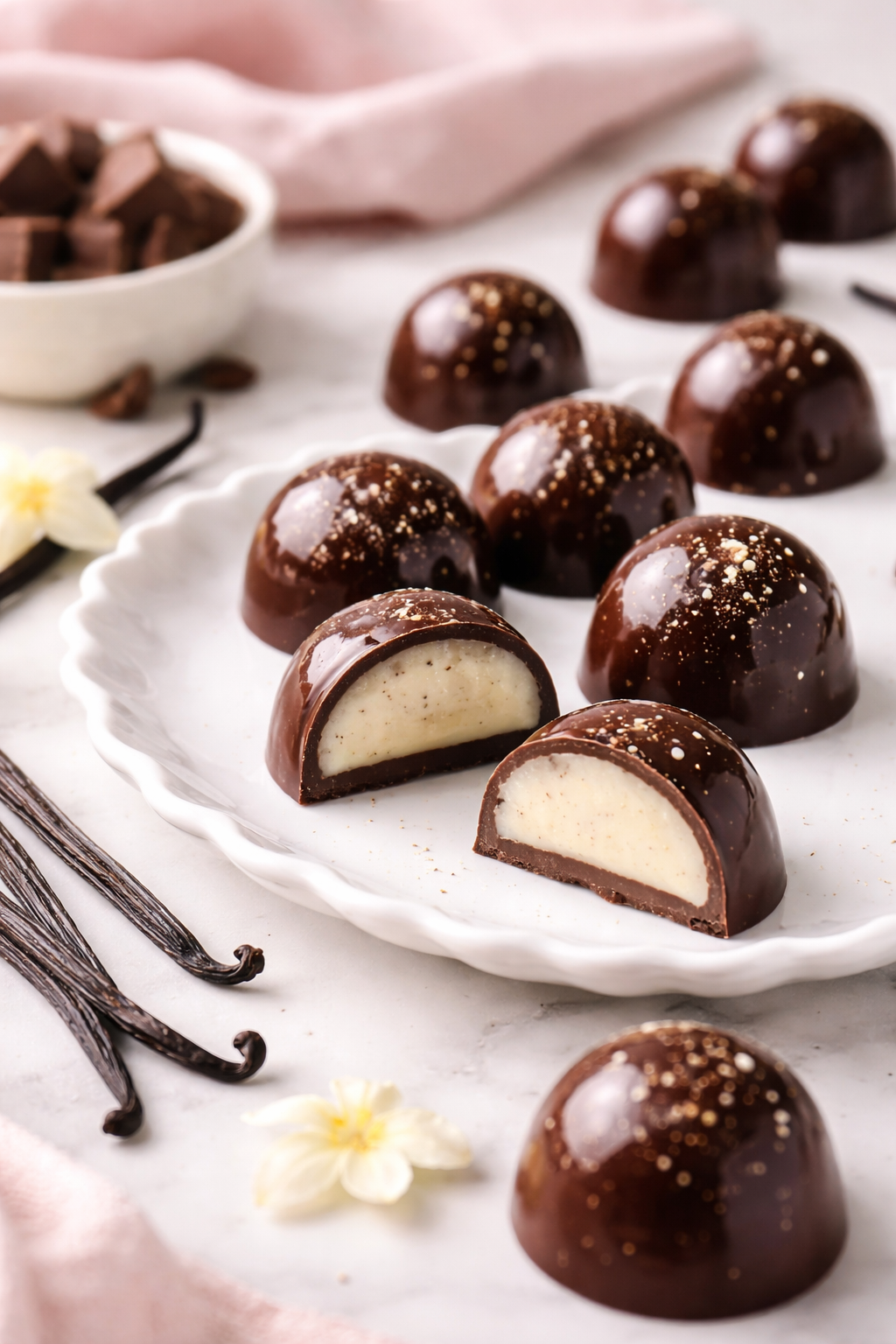 Classic Vanilla Bean Bonbons with Silky Ganache Centers