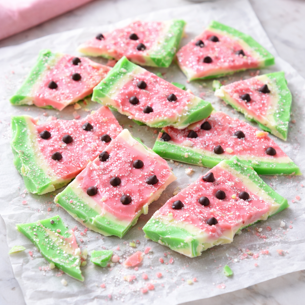 Watermelon Sugar Bark – The Cutest No-Bake Summer White Chocolate Dessert