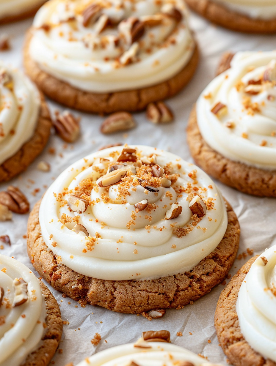 Crumbl Carrot Cake Cookies (Soft, Thick Copycat with Cream Cheese Frosting)