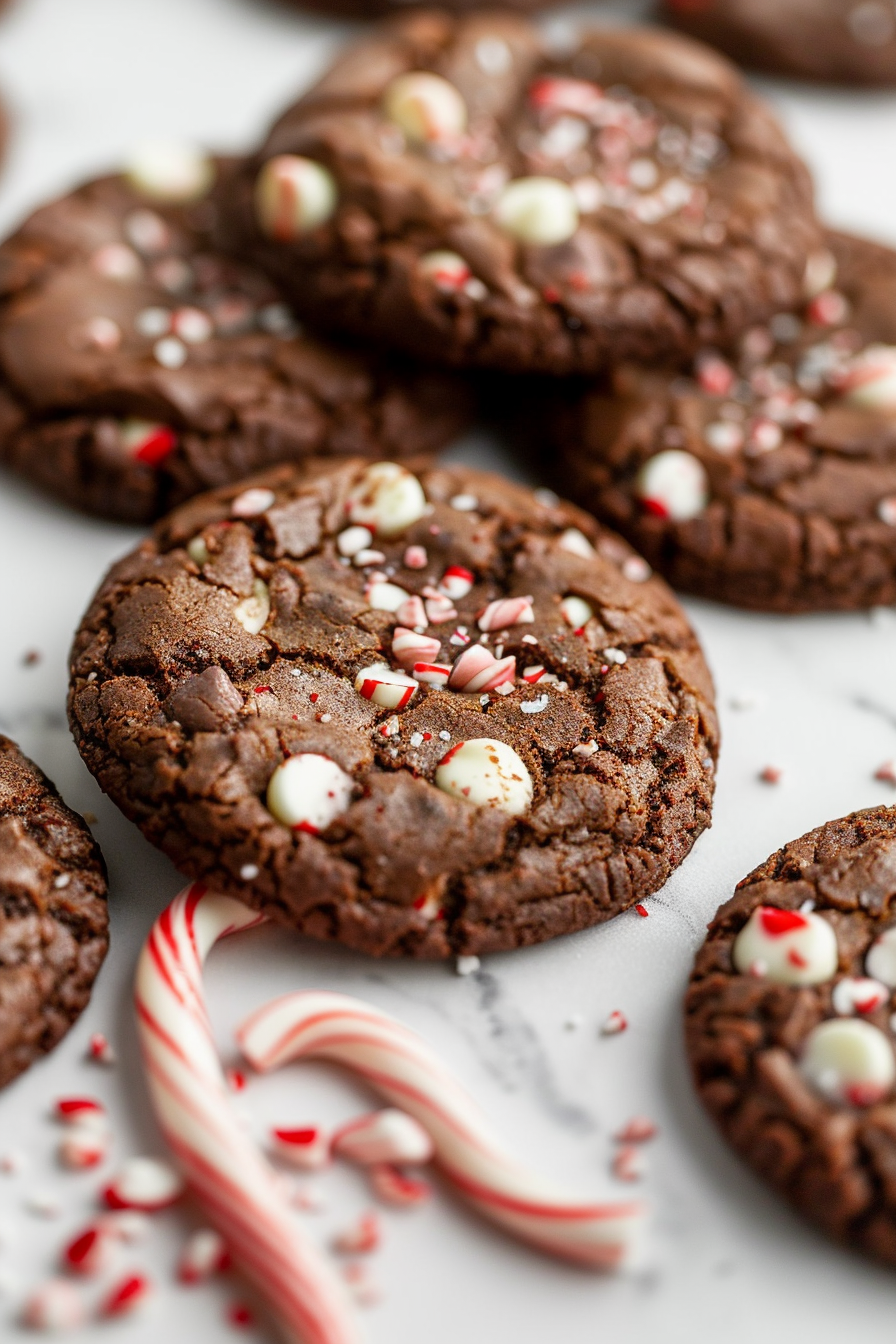 Chocolate Peppermint Cookies (Soft & Fudgy Candy Cane Holiday Cookies)