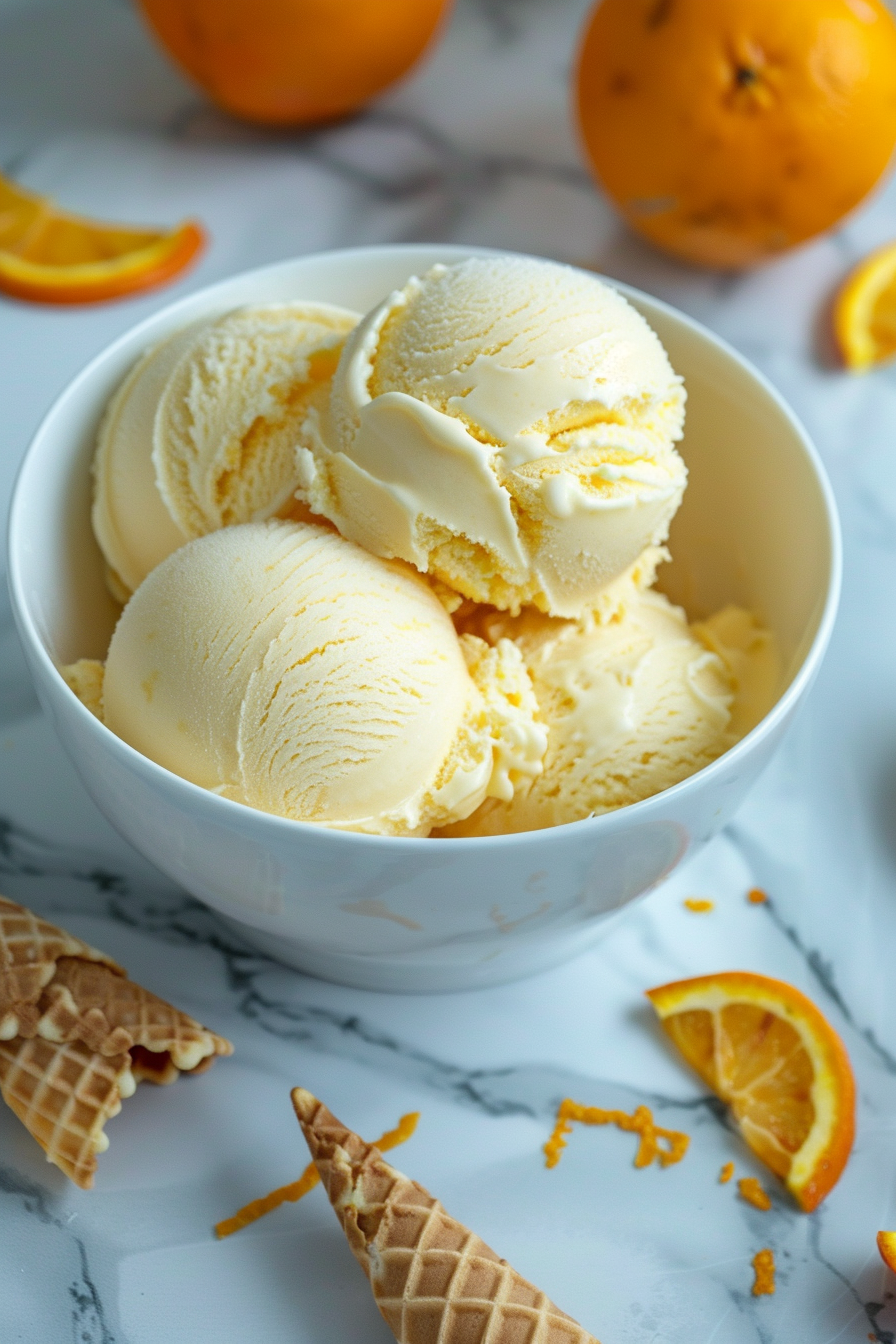 Homemade Creamsicle Sherbet – Creamy Orange Vanilla Frozen Dessert