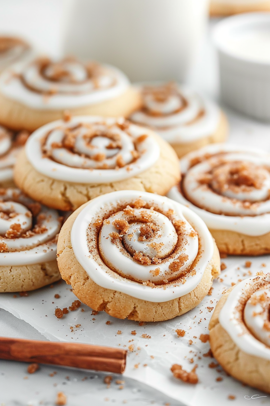 Crumbl Cinnamon Roll Cookies (Soft & Thick Copycat Recipe with Cream Cheese Glaze)