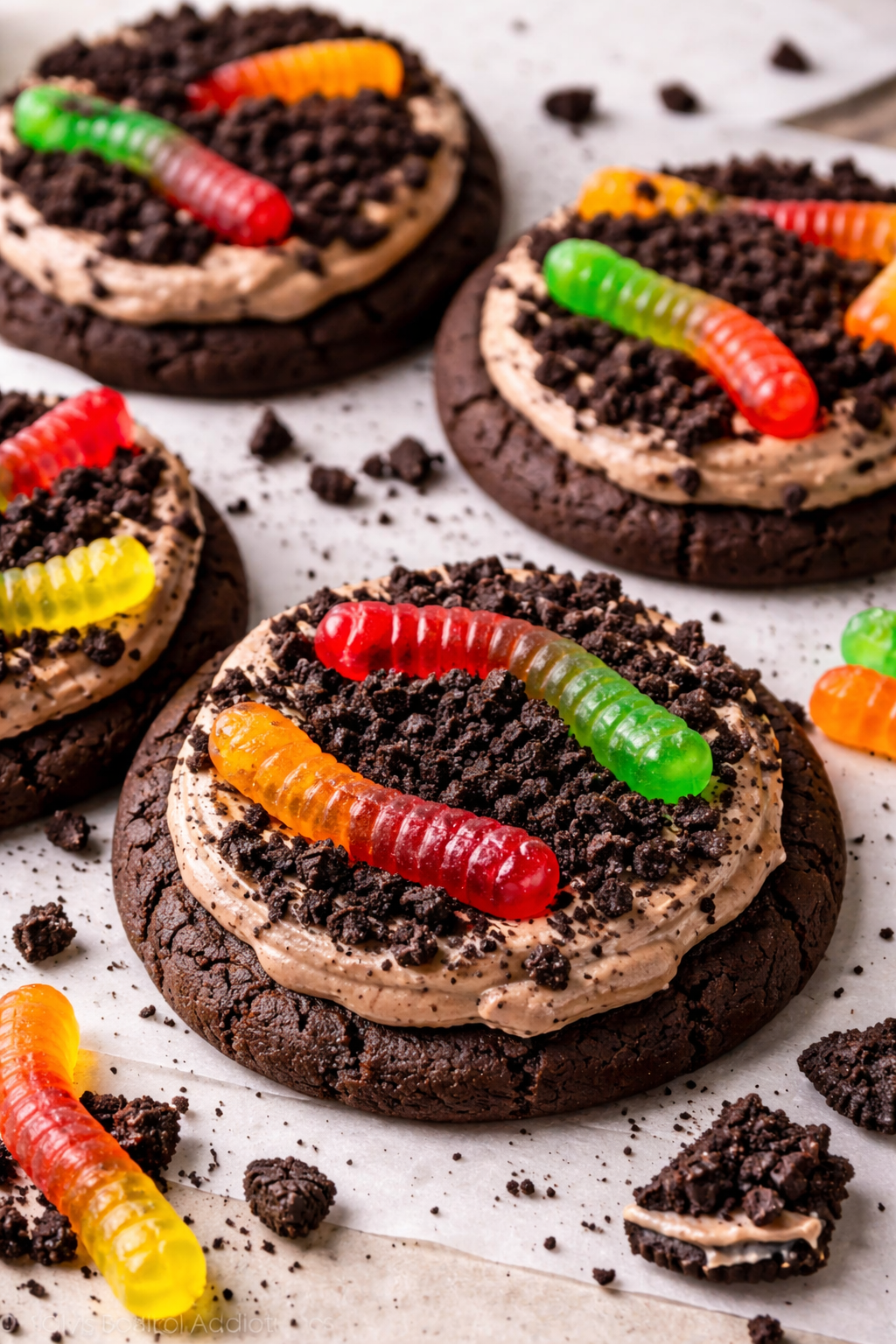 Ultimate Crumbl Dirt Cake Cookies Recipe (Thick Oreo Chocolate Cookies with Pudding Frosting)