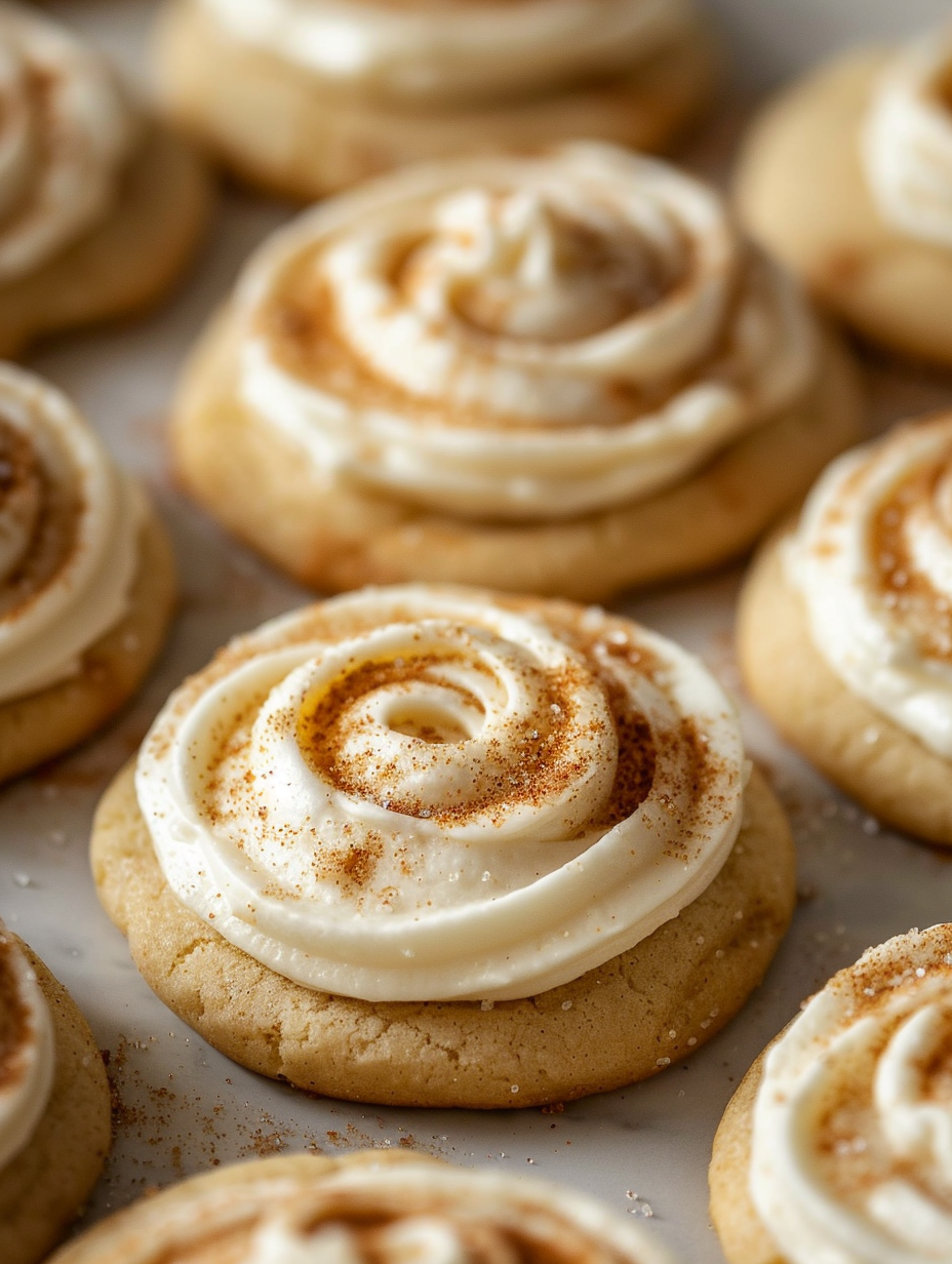 Crumbl Snickerdoodle Cupcake Cookies (Soft Cinnamon Sugar Cookies with Cream Cheese Frosting)
