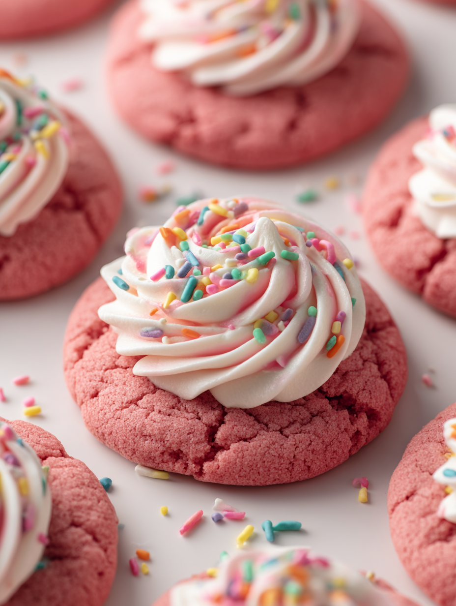 Crumbl Strawberry Cupcake Cookies (Copycat Recipe with Buttercream Frosting)