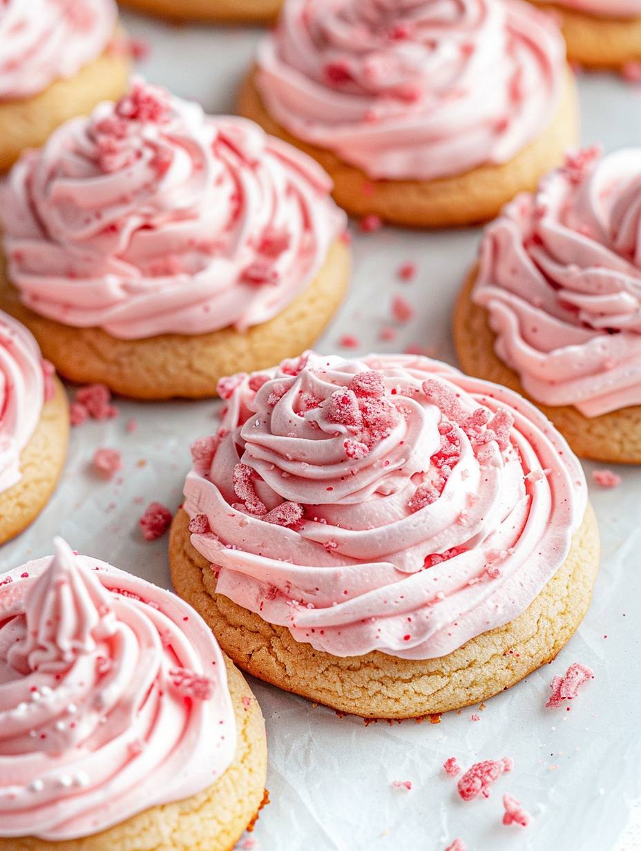 Soft Frosted Strawberry Milk Cookies (Crumbl-Style Copycat)