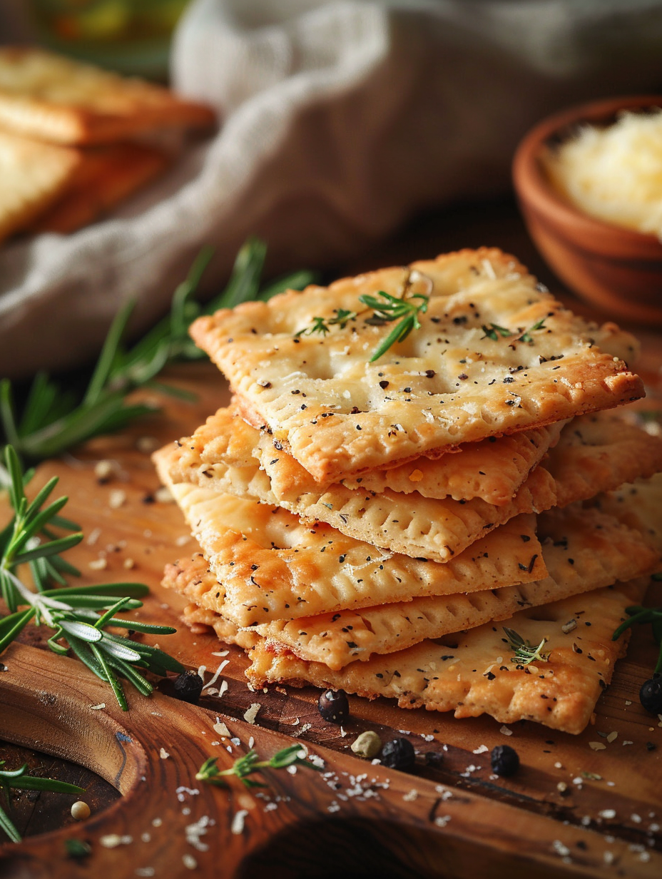 Buttery Parmesan Herb Crackers (Crispy, Flaky & Easy Homemade Recipe)