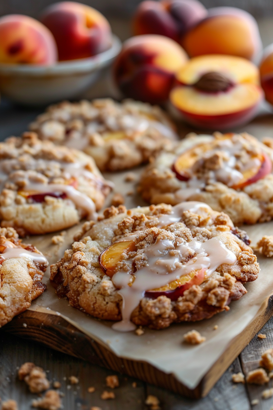 Crumbl Peach Cobbler Cookies Recipe (Soft, Buttery & Bakery-Style)